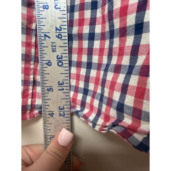 Crown & Ivy Classic Fit Gingham Plaid Long Sleeve Button Down Shirt Men XL Red - Picture 3 of 6